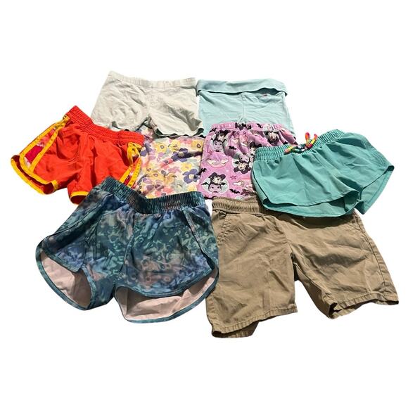 Lot 8 Pairs Girls Shorts Old Navy Cat & Jack Sz 6 6X Years Athletic Athleisure - Picture 1 of 9